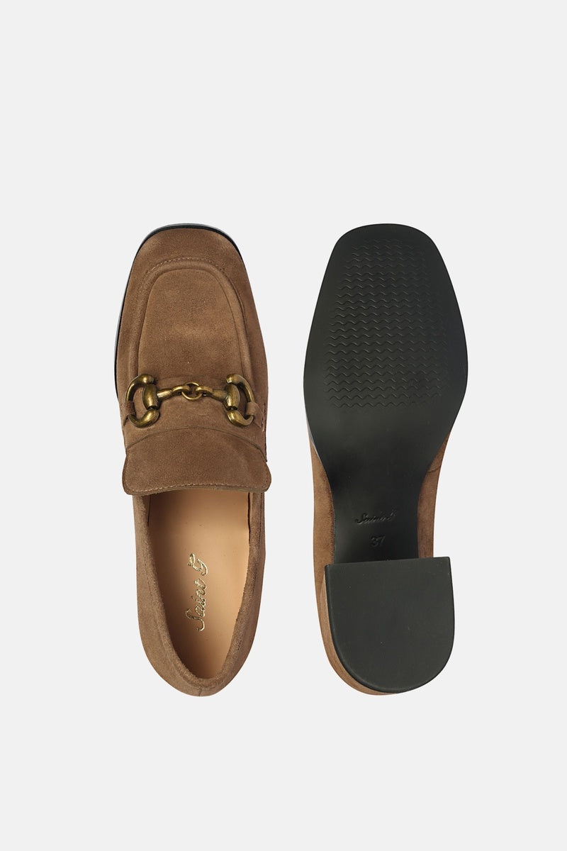  Saint G Vera Suede - Heeled Loafers - Dark Taupe - Bonton