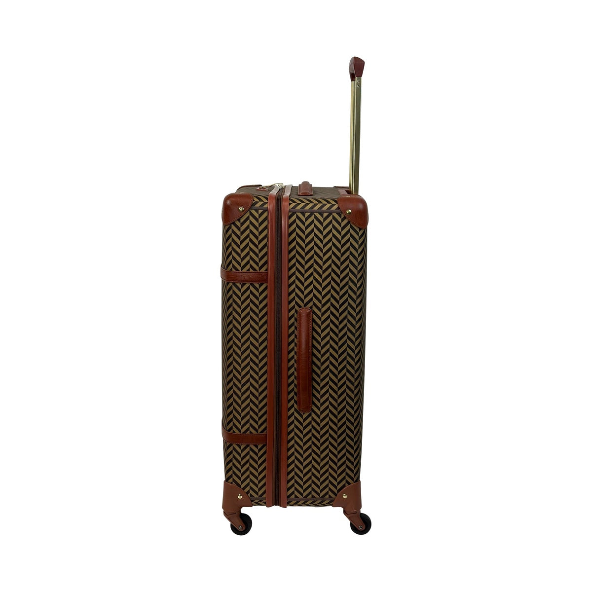  Kathy Ireland NEW! Kathy Ireland Vintage Trunk 2-Piece Hardside Luggage Set - Herringbone - Bonton