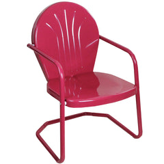 34-Inch Retro Tulip Steel Outdoor Steel Armchair  Pink