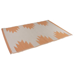 4' X 6' Orange and Beige Aztec Print Rectangular Outdoor Area Rug