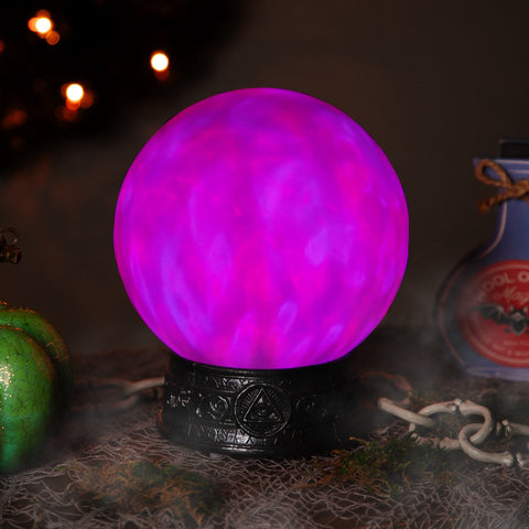 8" LED Lighted Mystical Crystal Ball With Sound Halloween Decoration