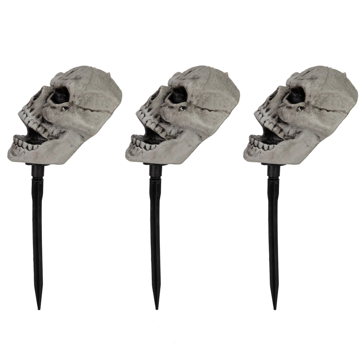  Northlight Set of 3 Skull Stakes Outdoor Yard Halloween Decorations - Default Title - Bonton