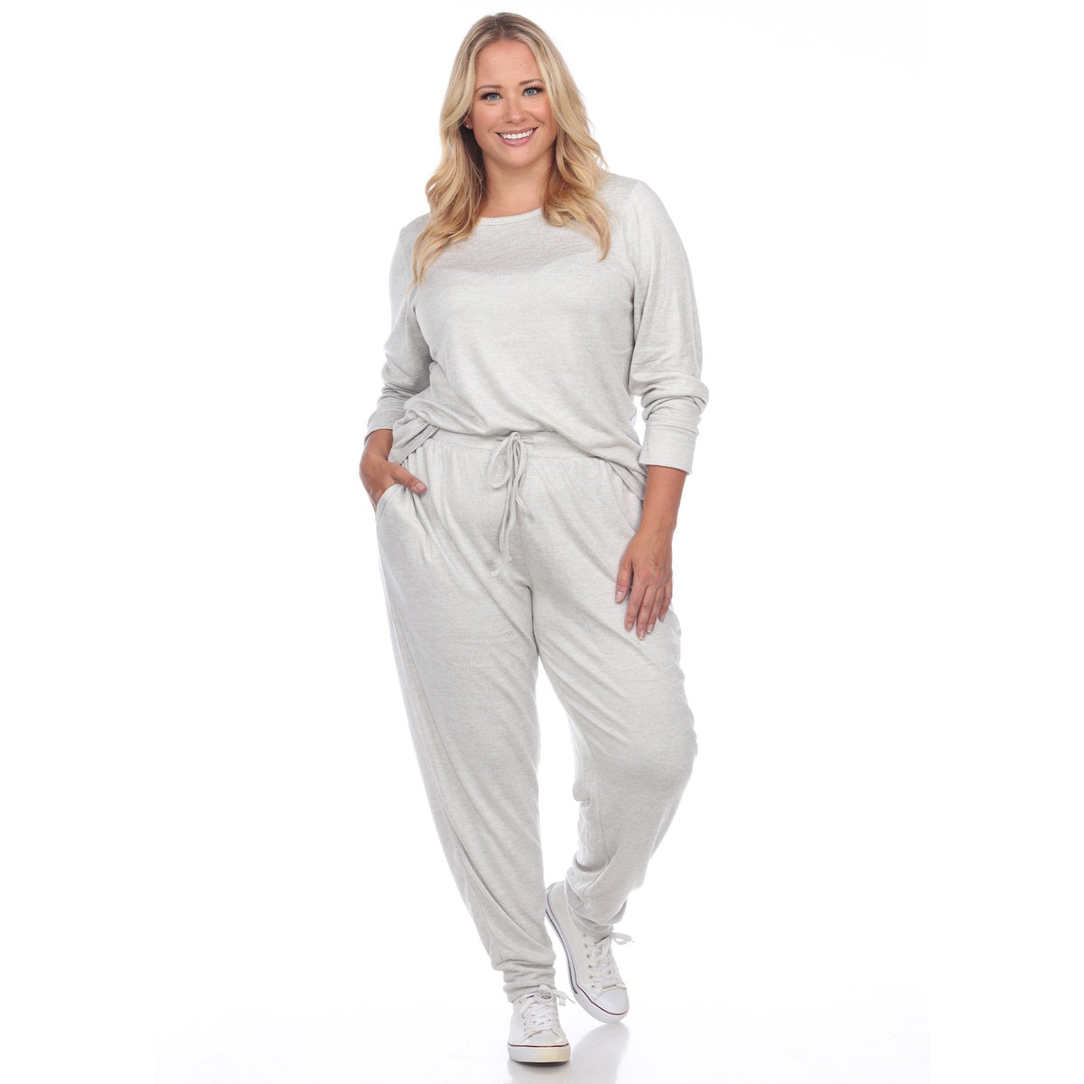  White Mark Plus Size 2 Piece Lounge Set - 1X - Bonton