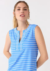 Palm Beach Embroidered Sleeveless Tunic Dress