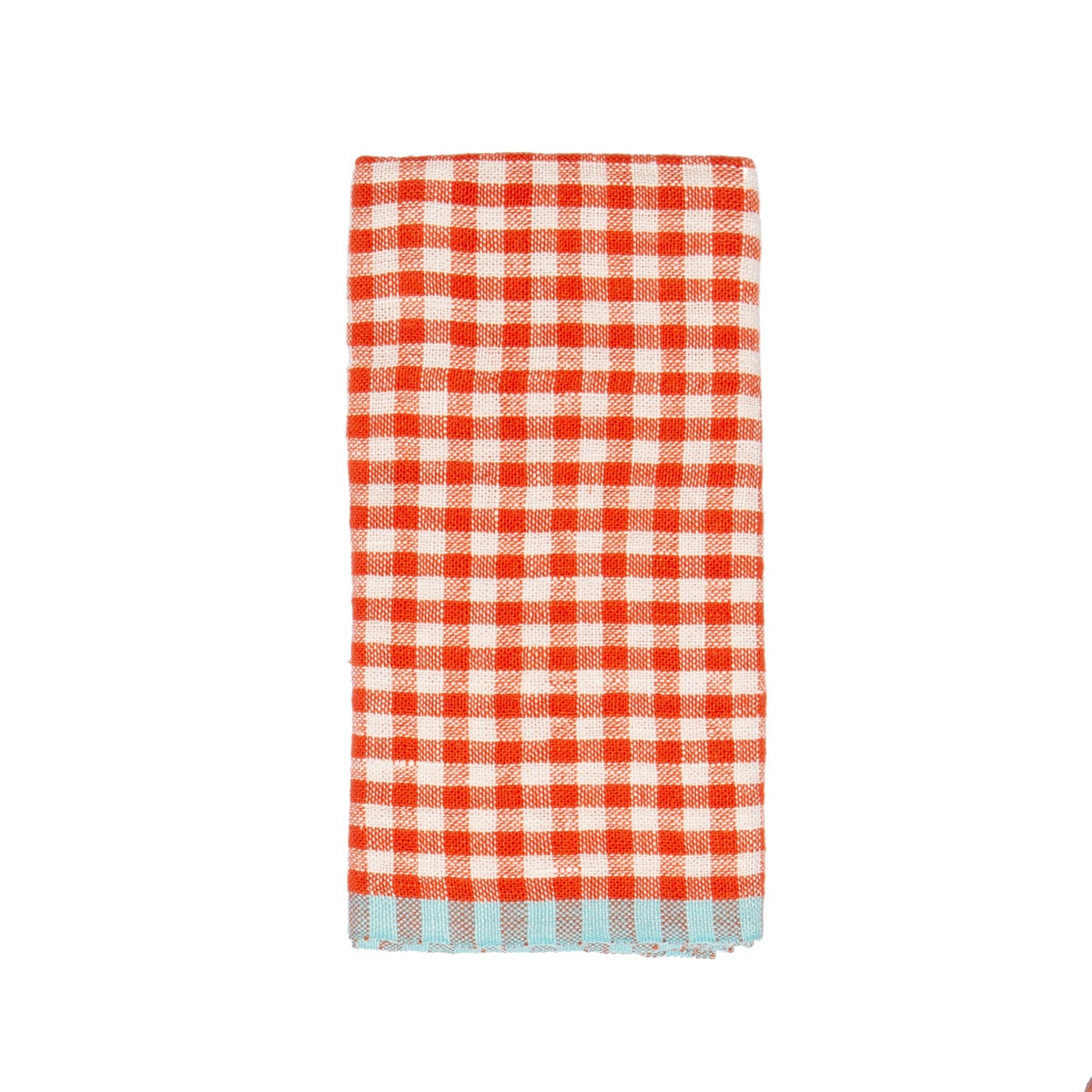  Caravan Two-Tone Gingham Towels, Set of 2 - Lime & Aqua - Bonton