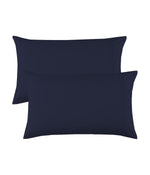 Organic Cotton 144TC Percale Pillowcases Set of 2 Navy