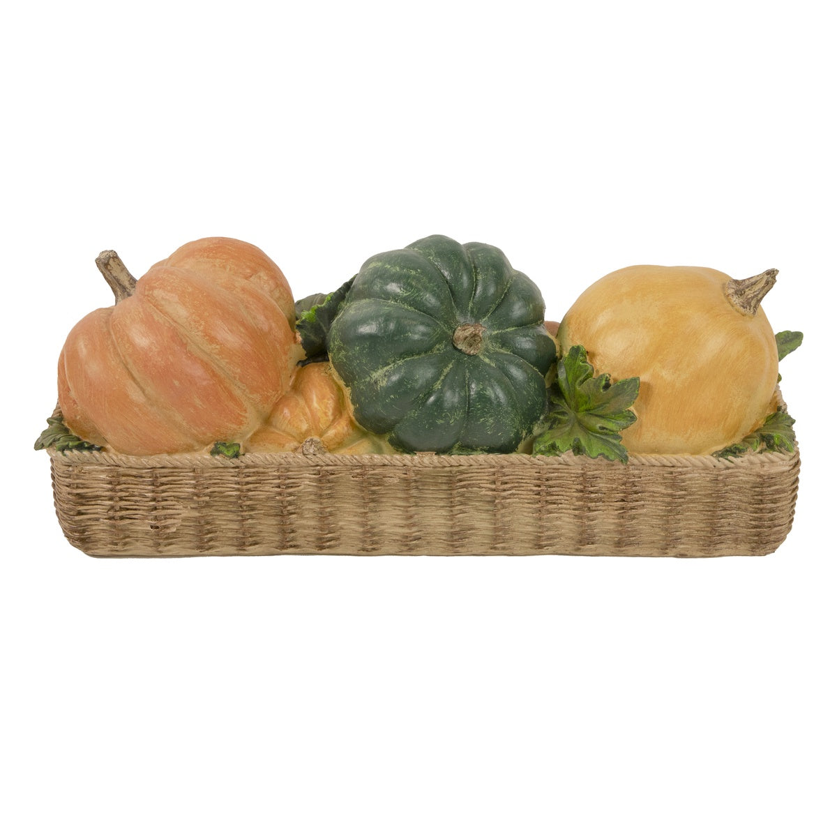  Northlight Faux Rattan Basket With Pumpkins Thanksgiving Decoration - 15