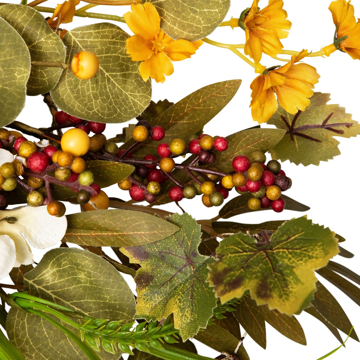  Northlight Pumpkins and Berries Artificial Fall Harvest Twig Wreath  24-Inch  Unlit - Default Title - Bonton