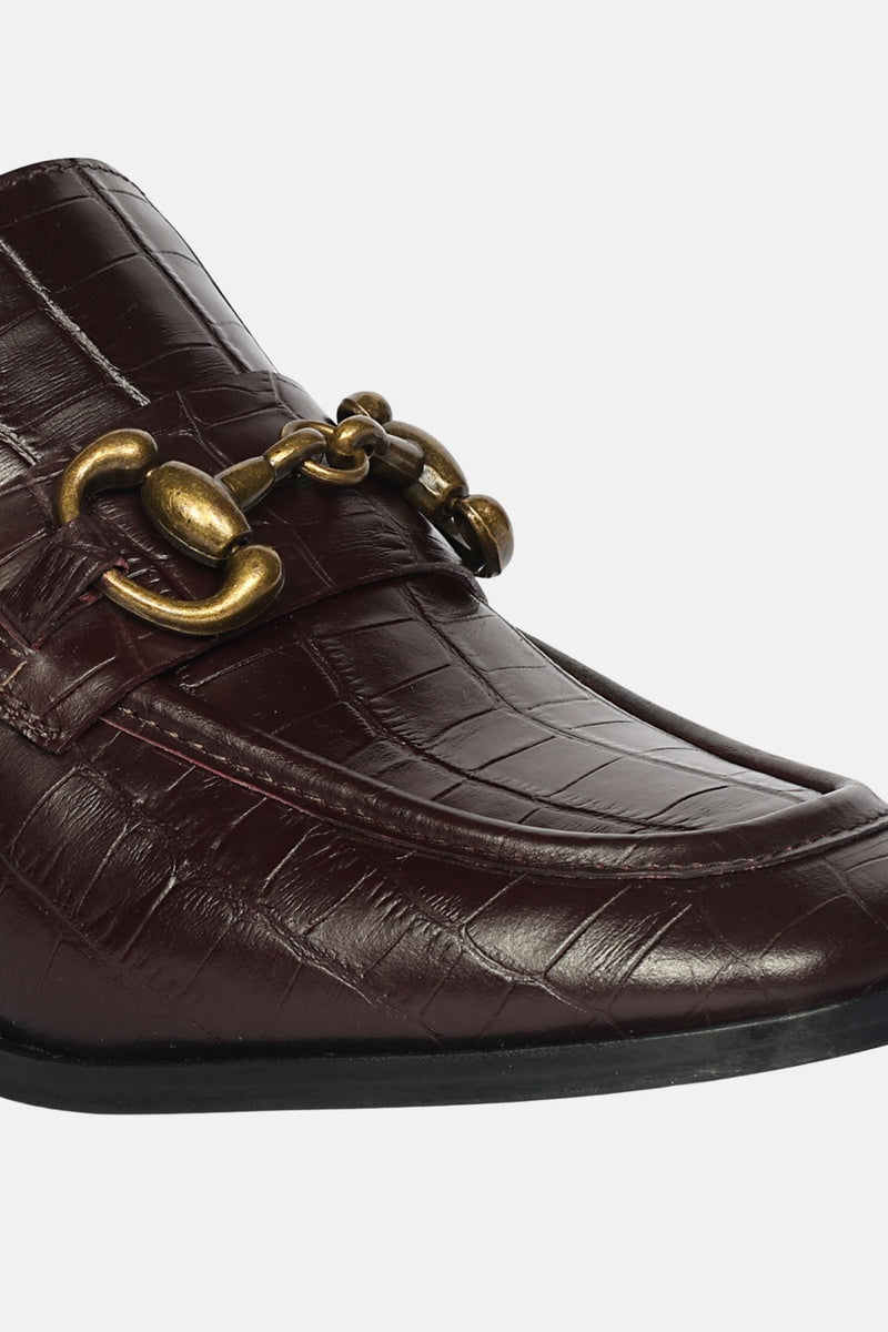  Saint G Isha Croco - Heeled Loafers - Dark Cherry - Bonton
