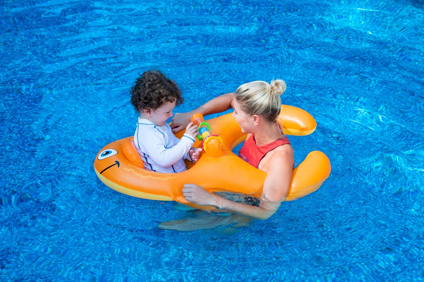  Swim Central Inflatable Me and You Goldfish Baby Seat Pool Float - 40