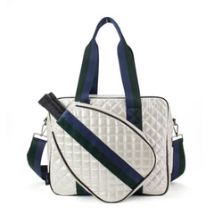 Judy Pickleball Tote Quilted Pearl