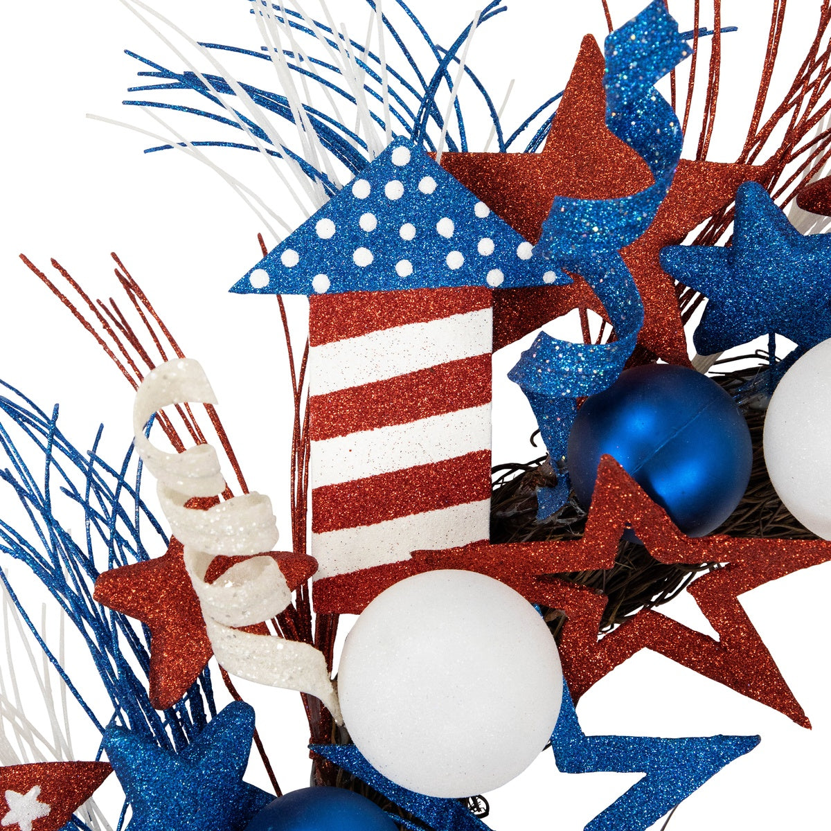  Northlight Glittered Stars and Rockets Patriotic Wreath - 22
