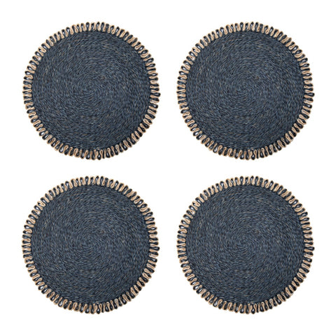 Loopy Abaca 15" Round Placemat - Set of 4