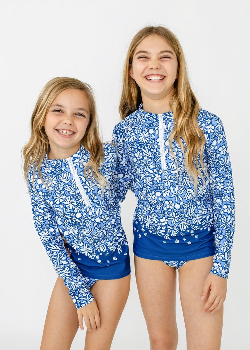  Cabana Life Girls Seaside 3-Piece Long Sleeve Rashguard Set - 4 - Bonton