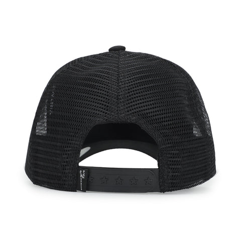 Vintage Havana Black Trucker Hat for Women – Canvas & Mesh Adjustable Snapback Baseball Cap With 3 Black Glitter Stars