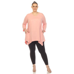 Plus Size Empire Waist V-Neck Tunic Top