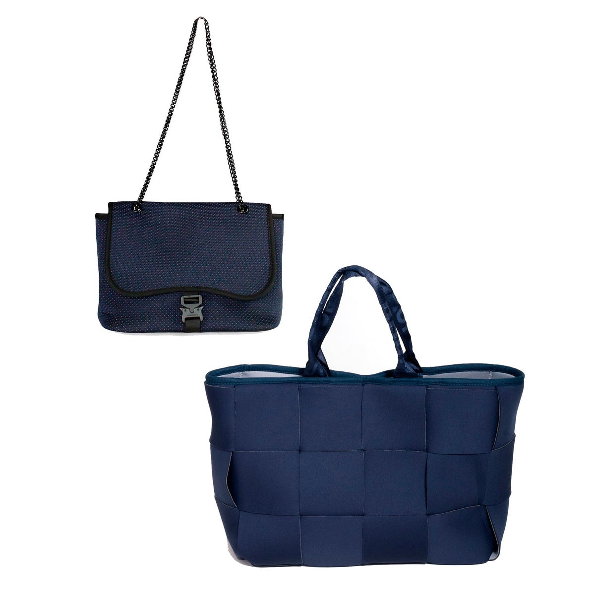  Pop Ups Brand Icon Tote + Flap Crossbody - Deep Blue - Default Title - Bonton