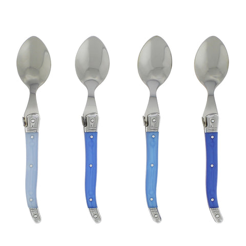 Set of 4 Laguiole Shades of Blue Coffee Spoons