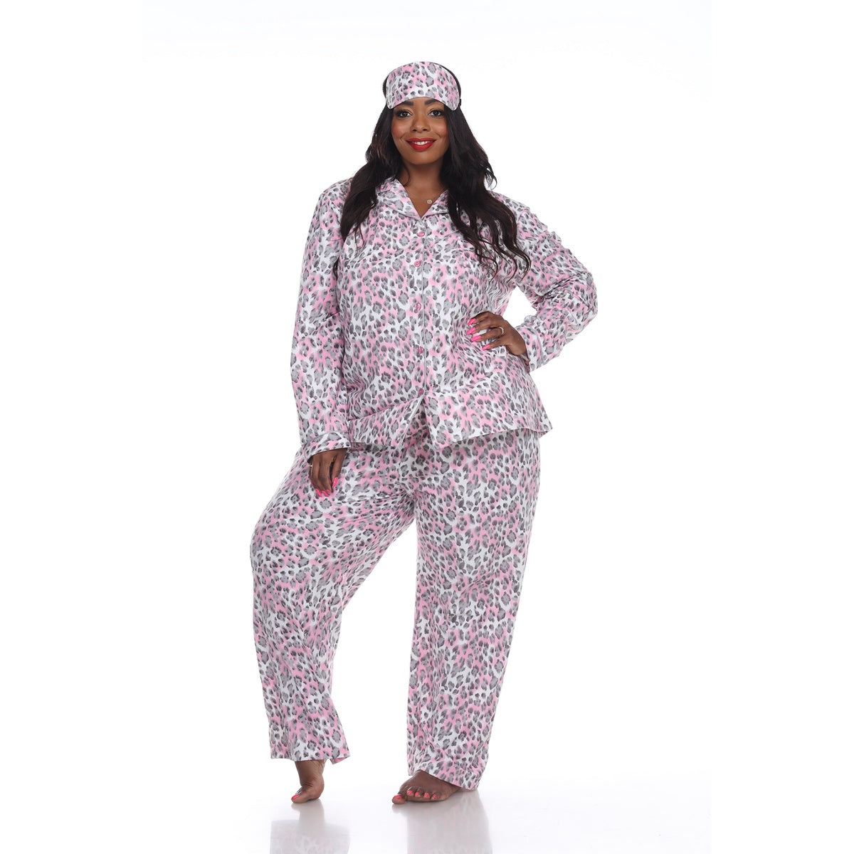  White Mark Plus Size Three-Piece Pajama Set - 1X - Bonton