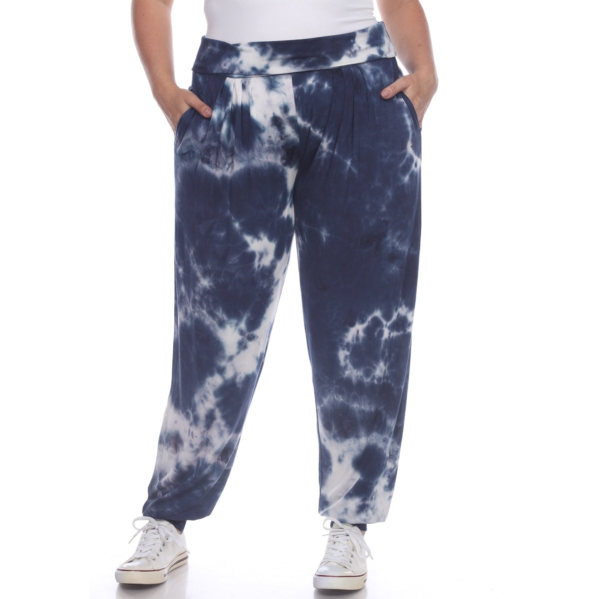  White Mark Plus Size Tie Dye Harem Pants - 1x - Bonton