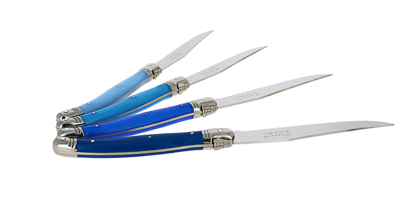  French Home Set of 4 Laguiole Steak Knives, Shades of Blue - Default Title - Bonton