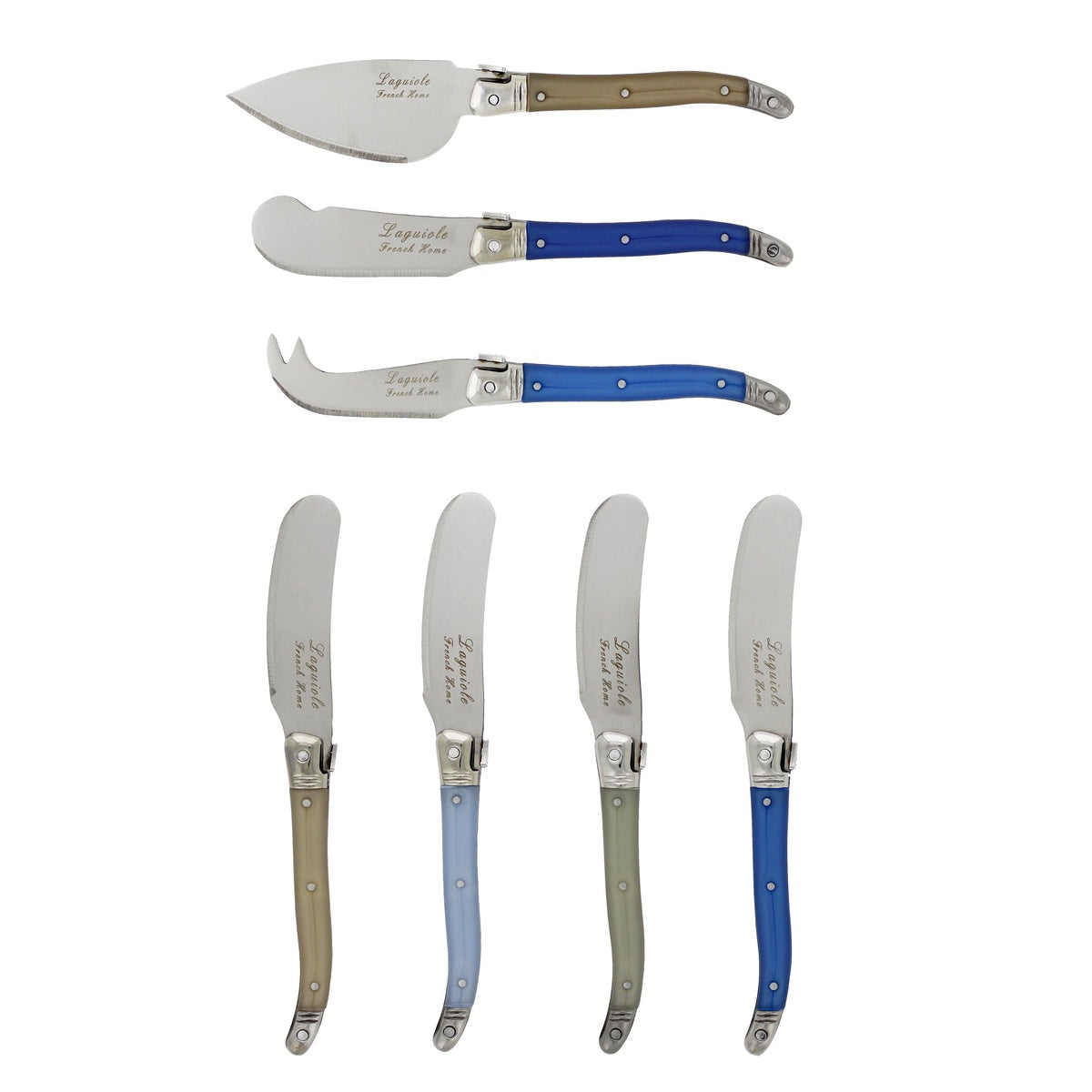  French Home 7 Piece Laguiole Cream and Blue Cheese Knife and Spreader Set (LG032) - Default Title - Bonton