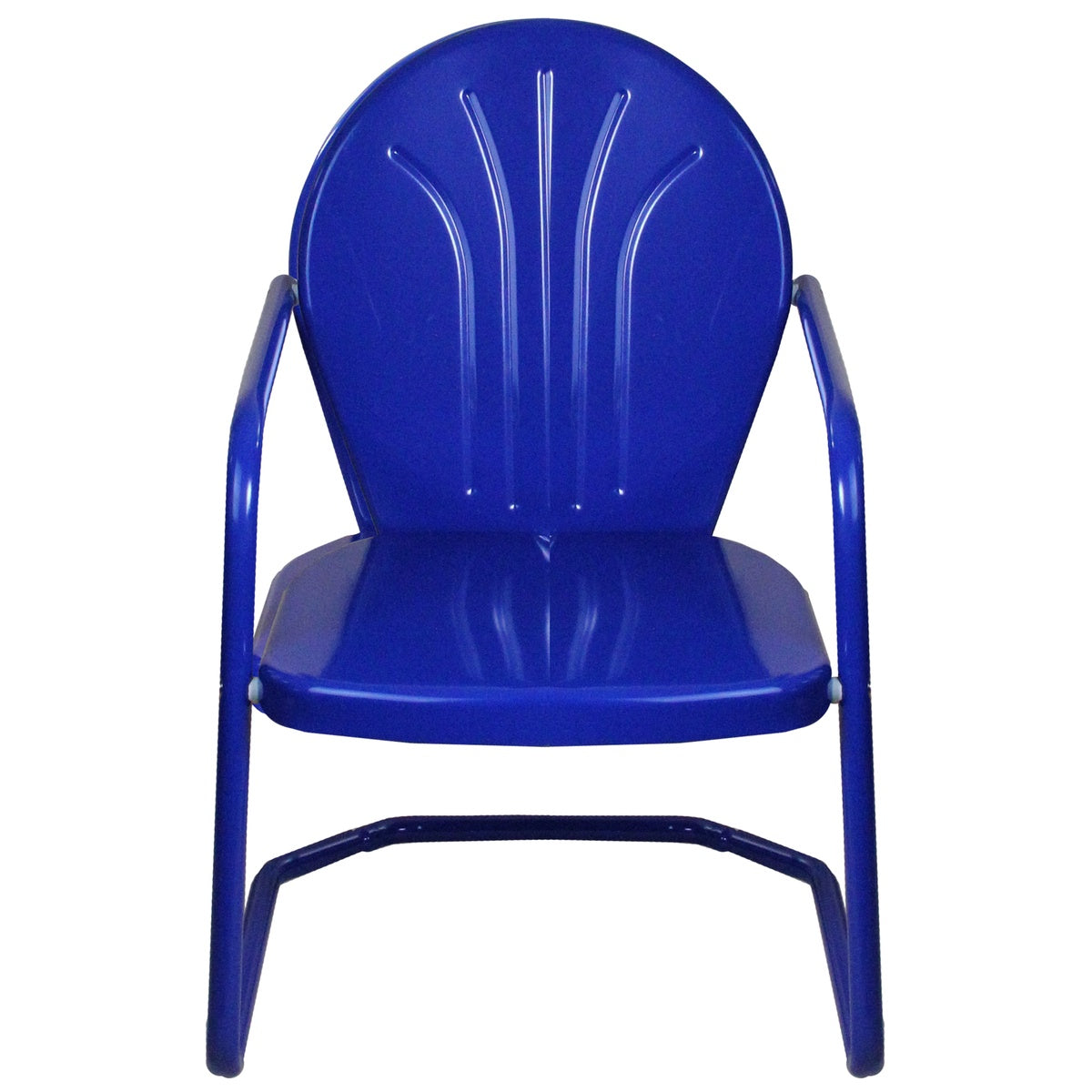  Northlight 34-Inch Outdoor Retro Tulip Steel Armchair  Blue - Blue - Bonton