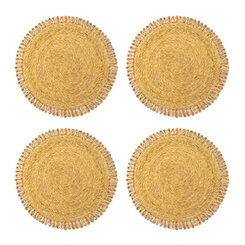 Loopy Abaca 15" Round Placemat - Set of 4