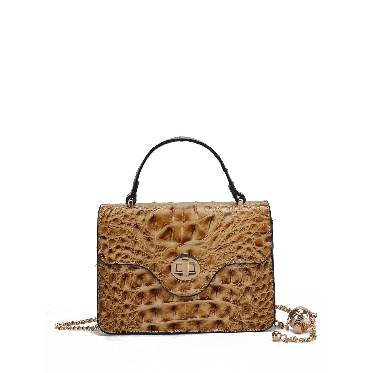  MKF Collection Mae Shoulder Bag - Croco Taupe - Bonton