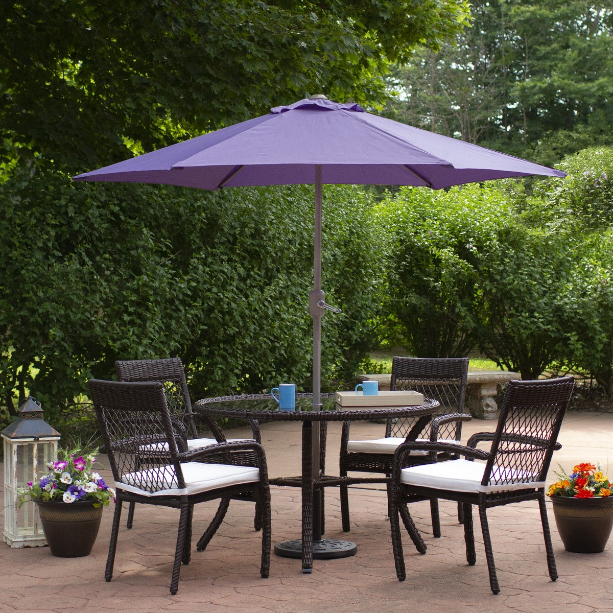  Northlight 7.5ft Outdoor Patio Market Umbrella With Hand Crank  Purple - Purple - Bonton