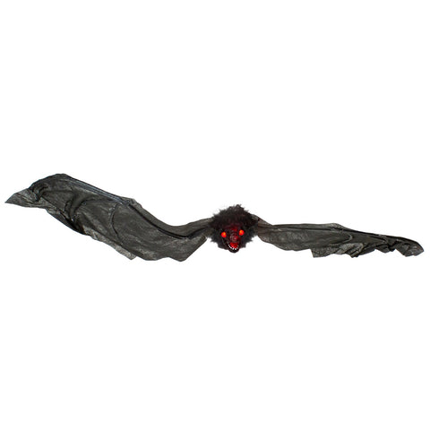 30" Hanging Halloween Bat Decoration With Lighted Red Eyes