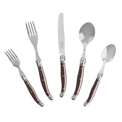 20-Piece Laguiole Flatware Set, Service for 4, Chocolate Brown