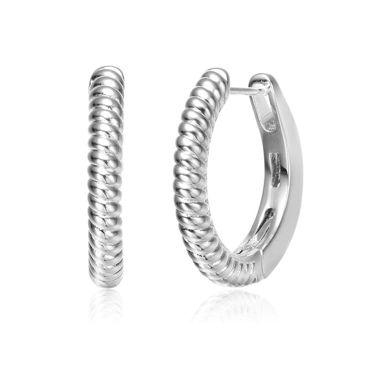 Elegant White Gold Plated Small Hoop Earrings