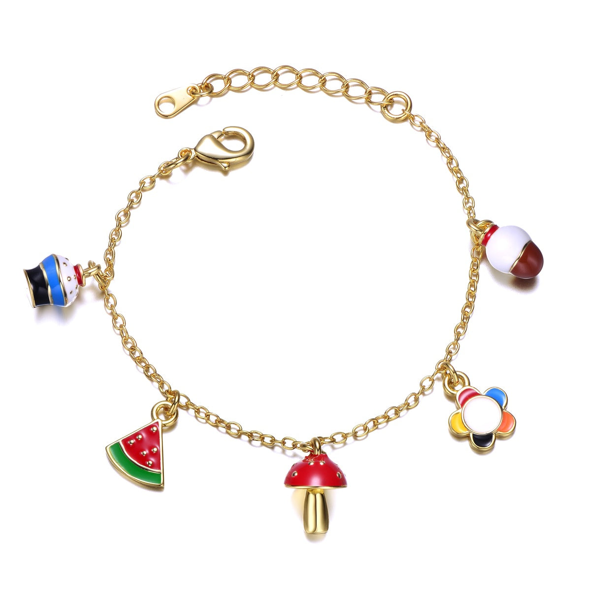  GigiGirl Kids 14k Gold Plated Multi Charm Bracelet - Default Title - Bonton