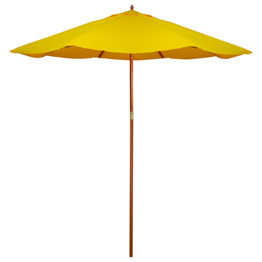 8.5ft Outdoor Patio Market Umbrella With Wooden Pole  Yellow