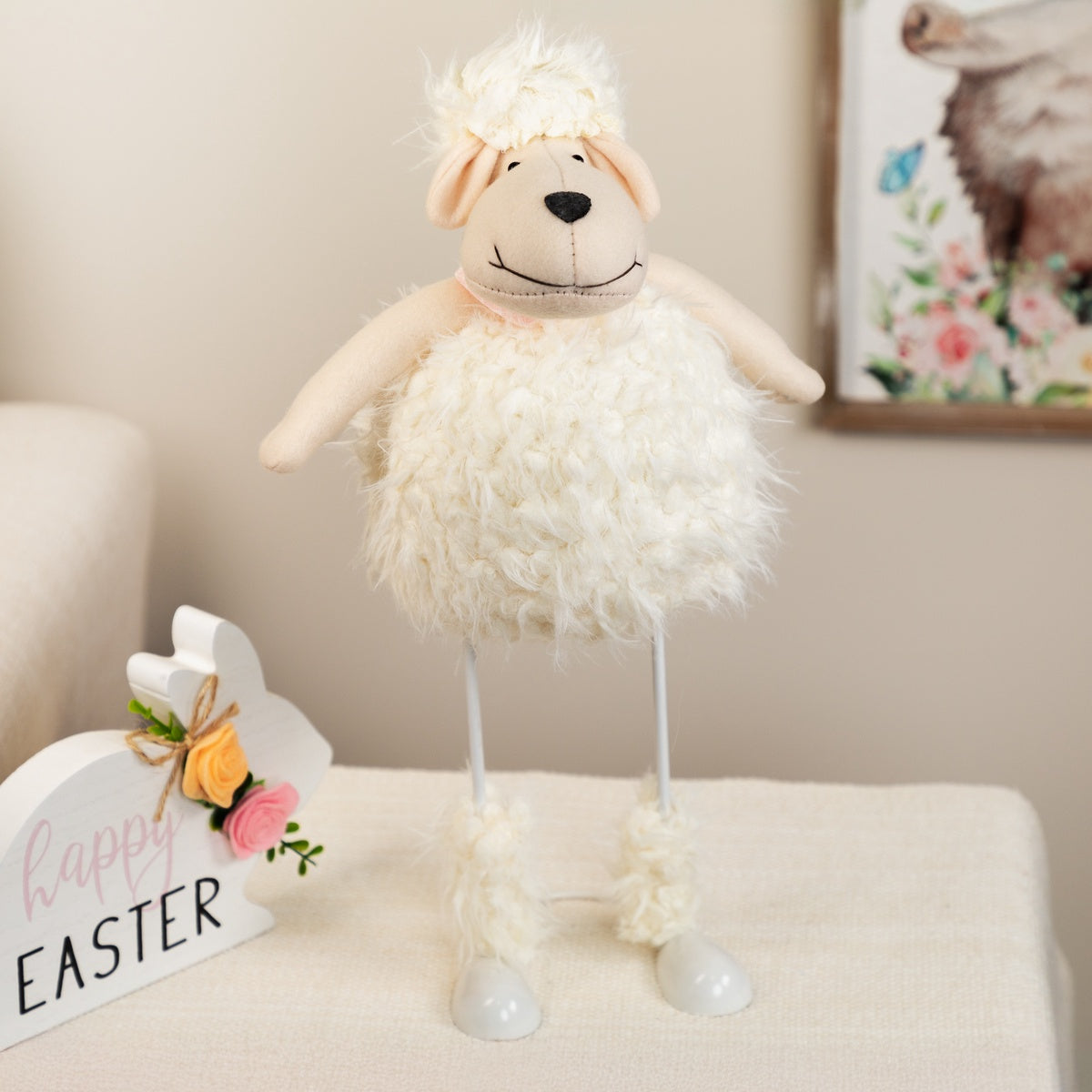 Northlight Spring Loaded Lamb With Bandanna Easter Figure - 16
