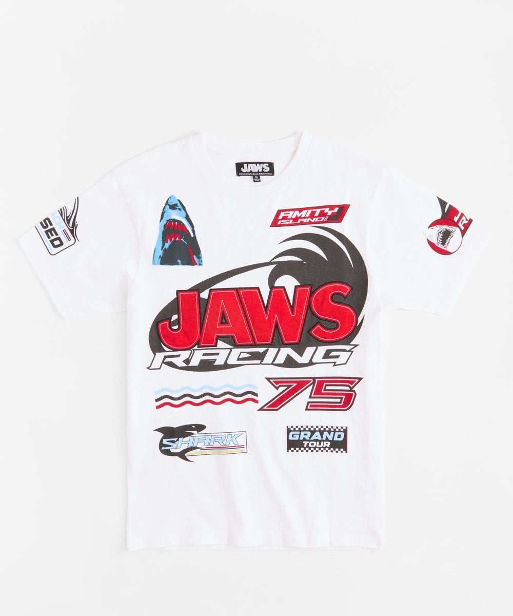  Reason Clothing Jaws Racing Short Sleeve Tee - Cream - CREAM - Bonton