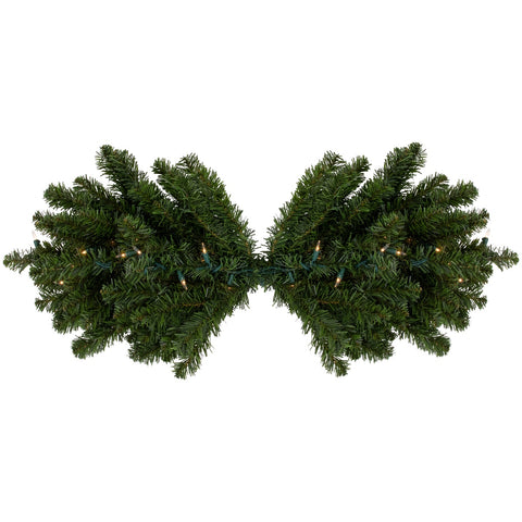 Pre-Lit Canadian Pine Artificial Christmas Swag - 32" - Clear Lights