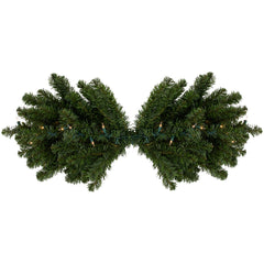 Pre-Lit Canadian Pine Artificial Christmas Swag - 32" - Clear Lights