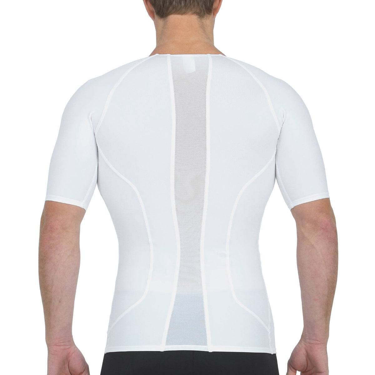  InstantFigure Insta Slim Compression Side & Back Power Mesh Panel V_Neck Shirt VS2307 - White - Bonton