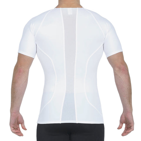 Insta Slim Men’s Side & Back Power Mesh Panel Crew Neck Shirt TS2307
