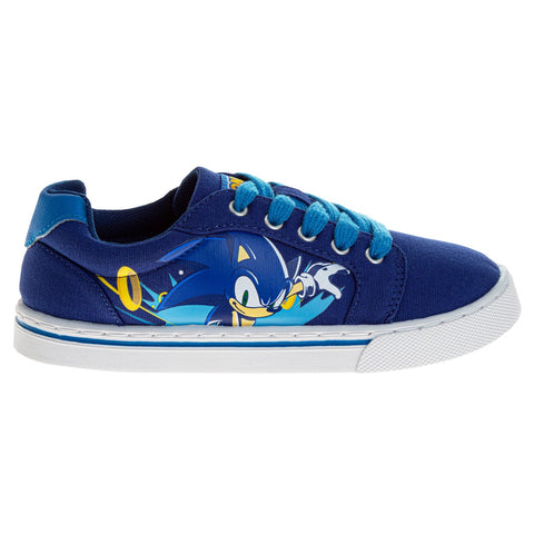 Sonic the Hedgehog Boys' Lace Up Low-Top Vintage Casual Canvas Sneakers