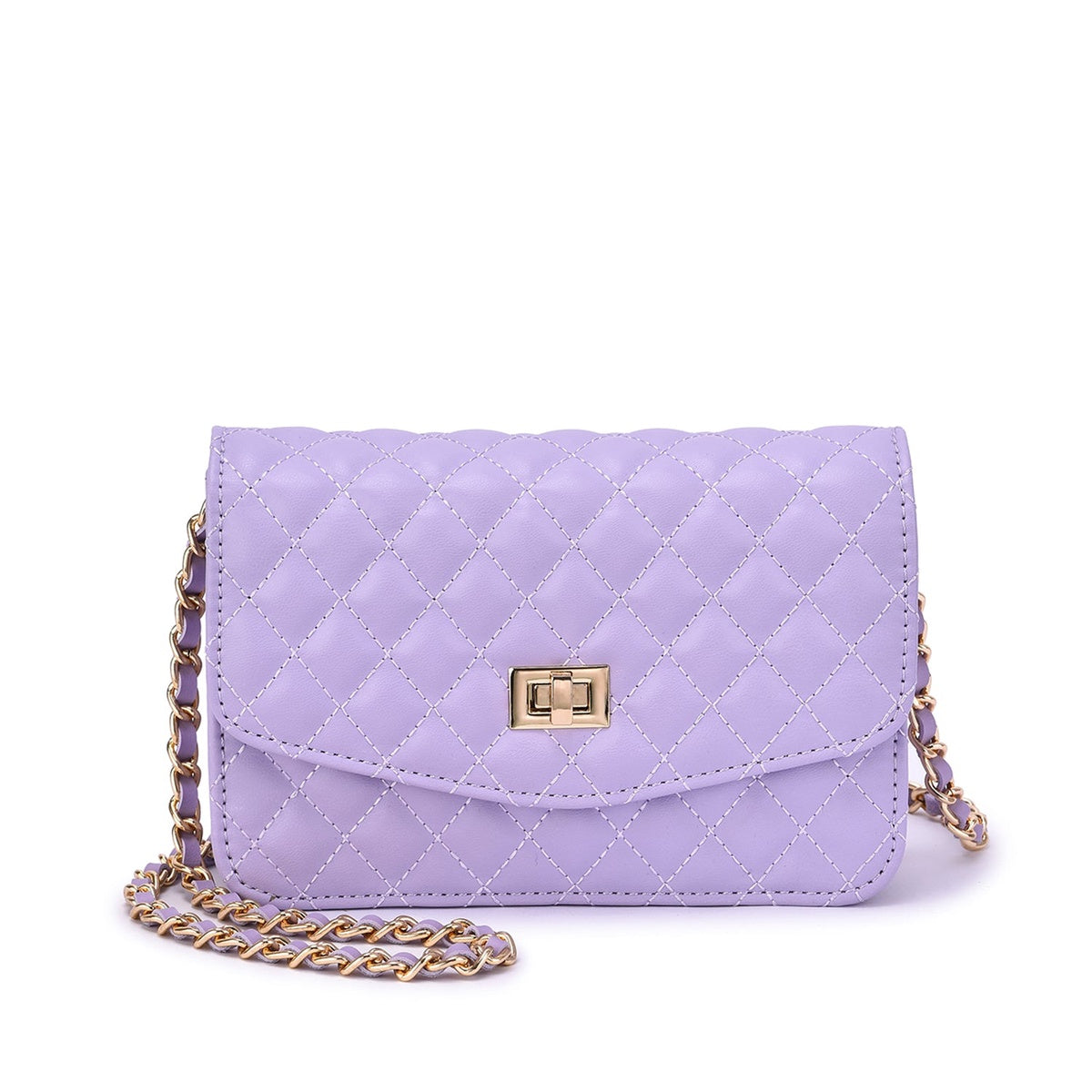  Mellow World Amanda Quilted Crossbody Clutch - White - Bonton