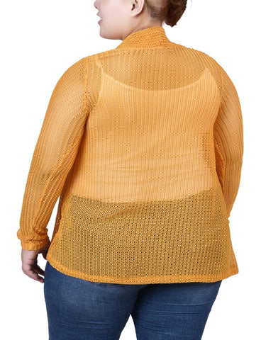 Plus Size Open Knit Cardigan