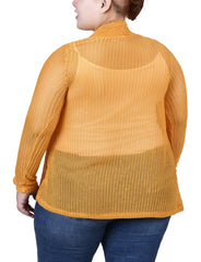 Plus Size Open Knit Cardigan