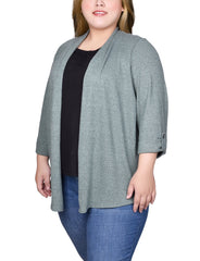 Plus Size Roll Tab Sleeve 2Fer Set