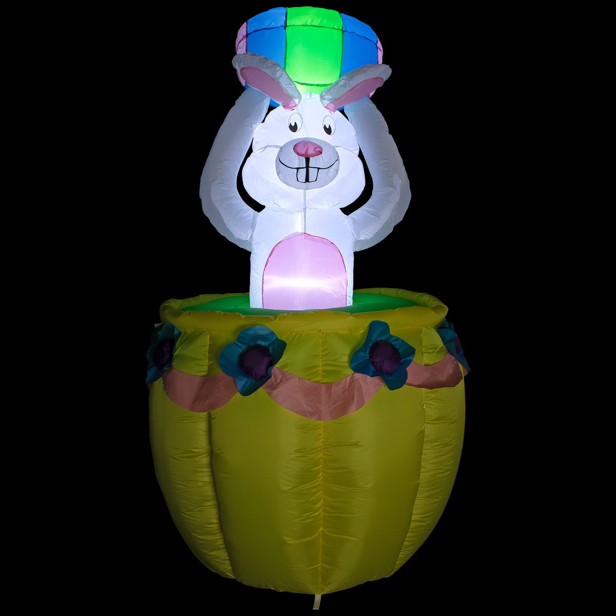  Northlight Lighted and Animated Inflatable Easter Bunny Basket Outdoor Decoration - 5.5' - - Default Title - Bonton