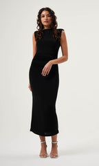 MZL Sleeveless Gathered - Timeless Black Dress