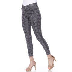 Faux Suede Snake Print Pants