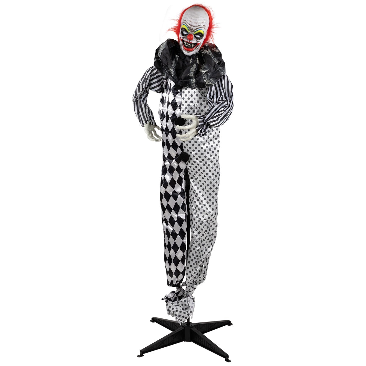  Northlight 5.5' Animated Standing Clown With Glowing Eyes Halloween Decoration - Default Title - Bonton